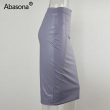 Load image into Gallery viewer, Women Pu Leather Skirt Autumn Casual Office Work Wear Body con Pencil Skirt High Waist Long Velvet Skirts