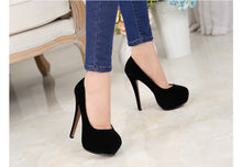 Load image into Gallery viewer, women&#39;s shoes high heels shoes flock platform Heeled shoes