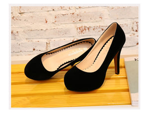 women's shoes high heels shoes flock platform Heeled shoes