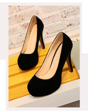 Load image into Gallery viewer, women&#39;s shoes high heels shoes flock platform Heeled shoes