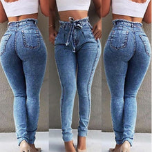 Load image into Gallery viewer, High Waist Jeans Slim Fit Stretched Denim Jeans For Women