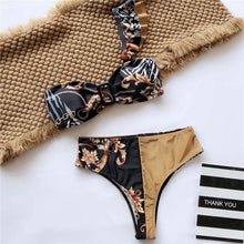 Load image into Gallery viewer, Women High Waist Bikini Swimsuit Swimwear Female Bandeau Thong Brazilian Bikini Set