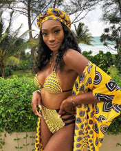 Load image into Gallery viewer, 3Pcs/Set High Waist Geometric Push Up Bathing Suit With Cover Up