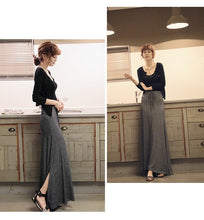 Load image into Gallery viewer, Womens Elastic Waist Plus Size A-line Skirts Hip Slim Long Loose Sheds Split Skirts Large Size Knitted Skirts