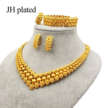Load image into Gallery viewer, Nigeria Dubai Gold African bridal Bracelet Necklace earrings ring set