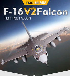 FMS RC Airplane 64mm F16 F-16 V2 Vigilantes Ducted Fan EDF Jet Grey Scale Warbird Fighter Model Hobby Plane Aircraft Avion PNP