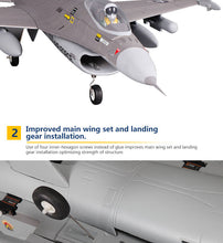 Load image into Gallery viewer, FMS RC Airplane 64mm F16 F-16 V2 Vigilantes Ducted Fan EDF Jet Grey Scale Warbird Fighter Model Hobby Plane Aircraft Avion PNP