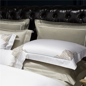 New 1000TC Egyptian Cotton Royal Luxury Bedding set King Queen Size Embroidery Bed set Duvet Cover Bedsheet set parrure de lit