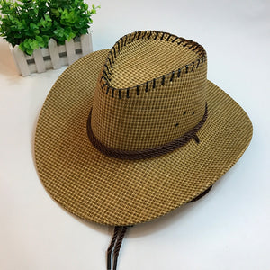 Handwork Summer Women Men Western Straw Cowboy Hat For Gentleman Wide Brim Boater Panama Jazz Hats Godfather Sombrero Cap