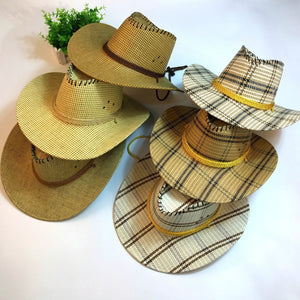 Handwork Summer Women Men Western Straw Cowboy Hat For Gentleman Wide Brim Boater Panama Jazz Hats Godfather Sombrero Cap