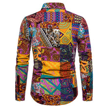 Load image into Gallery viewer, African shirts men fitness robe printed African Print Fashion Dress Shirt