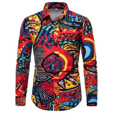 Load image into Gallery viewer, African shirts men fitness robe printed African Print Fashion Dress Shirt