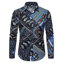 Load image into Gallery viewer, African shirts men fitness robe printed African Print Fashion Dress Shirt