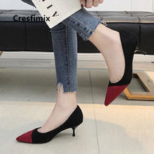 Load image into Gallery viewer, Women Fashion Black Plaid Slip on High Heel Shoes Lady Casual High Quality Spring Shoes