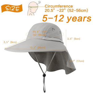 FURTALK Summer Sun Hat with Neck Flap Women Men Wide Brim Waterproof UPF 50+ UV Protection Visor Hat Hiking Ponytail Safari Hats