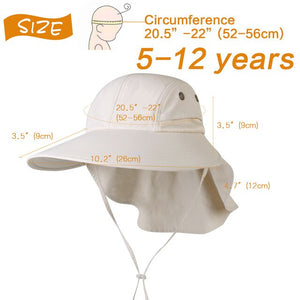 FURTALK Summer Sun Hat with Neck Flap Women Men Wide Brim Waterproof UPF 50+ UV Protection Visor Hat Hiking Ponytail Safari Hats