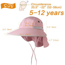 Load image into Gallery viewer, FURTALK Summer Sun Hat with Neck Flap Women Men Wide Brim Waterproof UPF 50+ UV Protection Visor Hat Hiking Ponytail Safari Hats