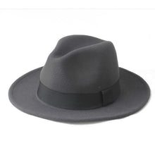 Load image into Gallery viewer, Wool Men Felt Trilby Fedora Hat For Gentleman Wide Brim Top Cloche Panama Sombrero Cap Size 56-58,size 59-61CM