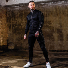 Load image into Gallery viewer, 2019 New Men Sets Fashion Sporting Suit Brand Patchwork Zipper Sweatshirt +Sweatpants Mens Clothing 2 Pieces Sets Slim Tracksuit