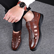 Load image into Gallery viewer, Men Sandals High Quality Genuine Leather Sandals Men Outdoor Casual Shoes Breathable Fisherman Shoes Plus Size 48