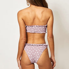 Load image into Gallery viewer, Ruffled Polka Dot Brazilian Halter Push Up Swimwear Summer Beachwear