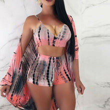 Load image into Gallery viewer, High Waist Gradient Shorts Two Piece Beach Party Wear Set