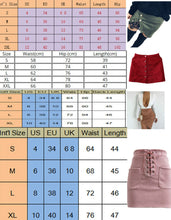 Load image into Gallery viewer, New fashion Women Ladies High Waist Pencil Skirts button lace patchwork sexy Bodycon Suede Leather split party casual Mini Skirt