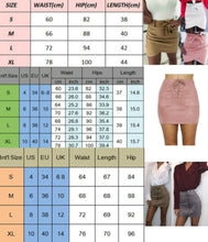 Load image into Gallery viewer, New fashion Women Ladies High Waist Pencil Skirts button lace patchwork sexy Bodycon Suede Leather split party casual Mini Skirt