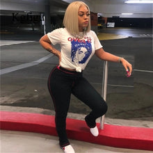 Load image into Gallery viewer, Women High waist Skinny Stripe Bottom Style Casual pants