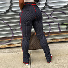 Load image into Gallery viewer, Women High waist Skinny Stripe Bottom Style Casual pants