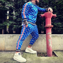 Load image into Gallery viewer, New 3D Colorful Plaid Men Sport Zipper suit Autumn Tracksuit Set Male Sweatshirt Running Jackets Men Tracksuit Sets gym Mens set