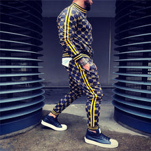 Load image into Gallery viewer, New 3D Colorful Plaid Men Sport Zipper suit Autumn Tracksuit Set Male Sweatshirt Running Jackets Men Tracksuit Sets gym Mens set