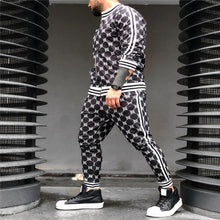 Load image into Gallery viewer, New 3D Colorful Plaid Men Sport Zipper suit Autumn Tracksuit Set Male Sweatshirt Running Jackets Men Tracksuit Sets gym Mens set