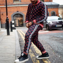 Load image into Gallery viewer, New 3D Colorful Plaid Men Sport Zipper suit Autumn Tracksuit Set Male Sweatshirt Running Jackets Men Tracksuit Sets gym Mens set