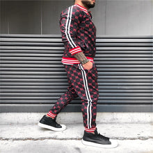 Load image into Gallery viewer, New 3D Colorful Plaid Men Sport Zipper suit Autumn Tracksuit Set Male Sweatshirt Running Jackets Men Tracksuit Sets gym Mens set