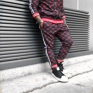 New 3D Colorful Plaid Men Sport Zipper suit Autumn Tracksuit Set Male Sweatshirt Running Jackets Men Tracksuit Sets gym Mens set