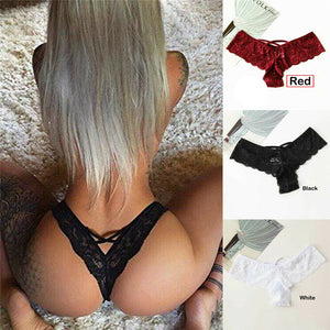 Red 1 Pack Women G-String Thongs Lot Sexy Lace Lingeries Briefs high waist Underwear Panties Plus Size Female Underwears