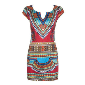 African Ankara Dashiki Print Dresses for Women