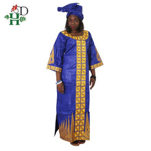 Load image into Gallery viewer, Women dress and head wraps African custom clothes Dashiki