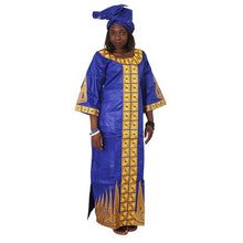 Load image into Gallery viewer, Women dress and head wraps African custom clothes Dashiki