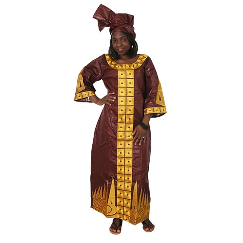 Women dress and head wraps African custom clothes Dashiki