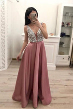 Load image into Gallery viewer, European and American women&#39;s fashion sexy deep V-neck stitching mesh sleeveless sequins long dress