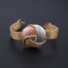 Load image into Gallery viewer, Gold Bridal Jewelry Sets for Women Bracelet Earrings Wedding Party Crystal Necklace Ring Jewelry Sets