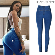 Load image into Gallery viewer, High Waist Push Up Jeans Woman Street wear Skinny Denim Pants Blue Distressed Jean Cotton