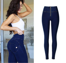 Load image into Gallery viewer, High Waist Push Up Jeans Woman Street wear Skinny Denim Pants Blue Distressed Jean Cotton