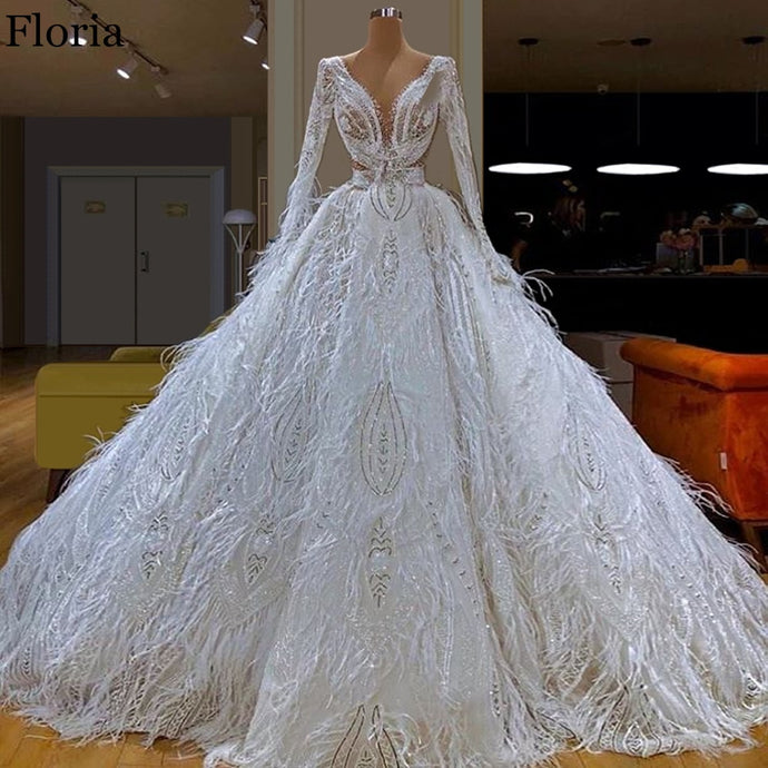 White Gorgeous Celebrity Dress Long Formal Feathers Evening Dress Gorgeous вечернее платье Turkish Couture Dubai Prom Gowns