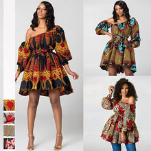 Load image into Gallery viewer, Bohemian Print Elastic Sexy Dashiki Dress for Women