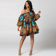 Load image into Gallery viewer, Bohemian Print Elastic Sexy Dashiki Dress for Women