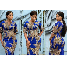 Load image into Gallery viewer, Traditional Dashiki Woman Leopard Printed Dress V-Neck Dresses