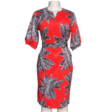 Load image into Gallery viewer, Traditional Dashiki Woman Leopard Printed Dress V-Neck Dresses